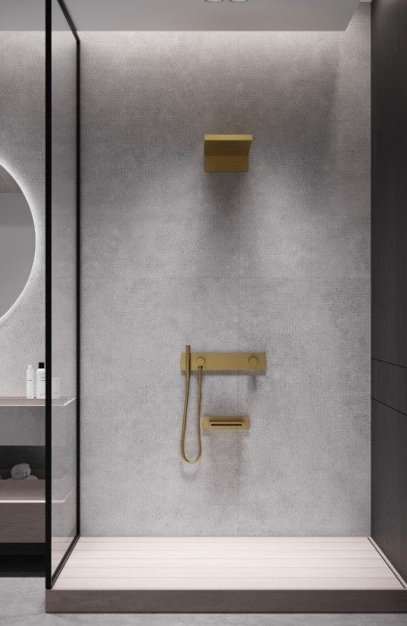 Встроенная душевая система с изливом, трехпозиционная gold, Boheme Zodiac - 132-2-G