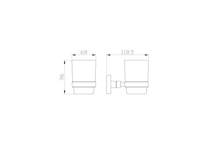 Стакан для зубных щеток с держателем, Wonzon & Woghand Polo, WW-8921 цвет: хром