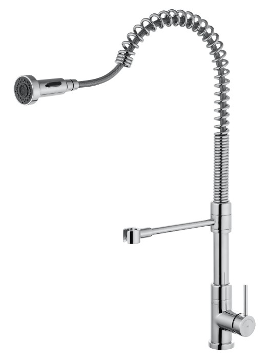 Смеситель для кухни высокий с выдвижным изливом, Wonzon & Woghand, WW-422903-CR цвет: хром