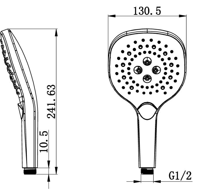 Душевая лейка, Wonzon & Woghand, WW-981358-MB цвет: черный