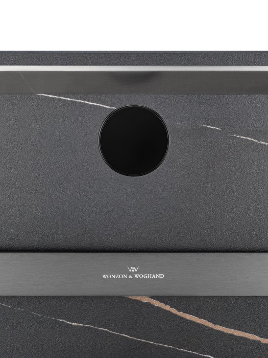 Полотенцесушитель электрический с каменной плитой Черный мрамор, Wonzon & Woghand Stuttgart, WW-A504-GM цвет: графит