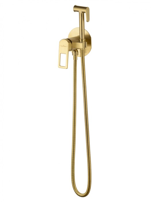 Смеситель с гигиеническим душем встраиваемый, Wonzon &amp; Woghand Frame, WW-88829010-BG цвет: золото