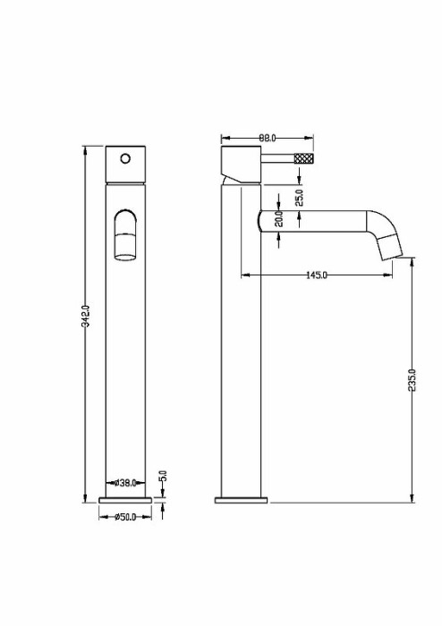Смеситель для раковины, черный, Uno Boheme 462-BCR
