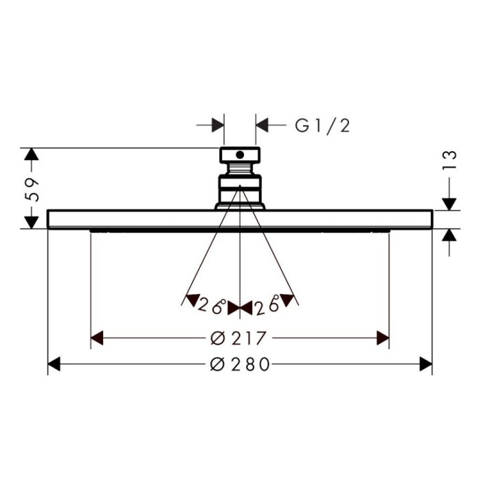 Верхний душ Croma Hansgrohe, хром арт. 26221000