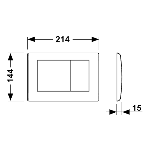 Панель смыва с двумя клавишами, белый глянцевый, planus TECE арт. 9240324