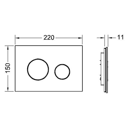 Панель смыва, стекло черное, хром матовый, loop TECE арт. 9240655
