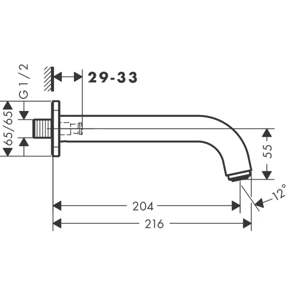 Излив для ванны, Hansgrohe Vernis, черный арт. 71460670