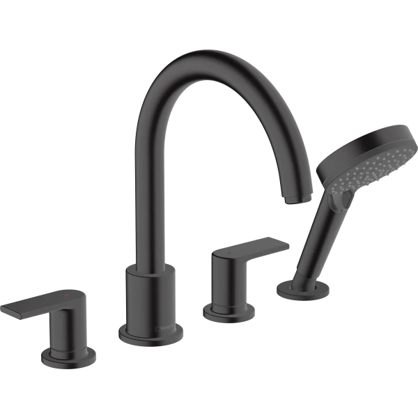 Смеситель для ванны на 4 отверстия, Hansgrohe Vernis Shape, черный арт. 71459670