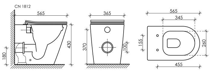 Унитаз с сиденьем Ceramicanova Highlight, белый арт. CN1812
