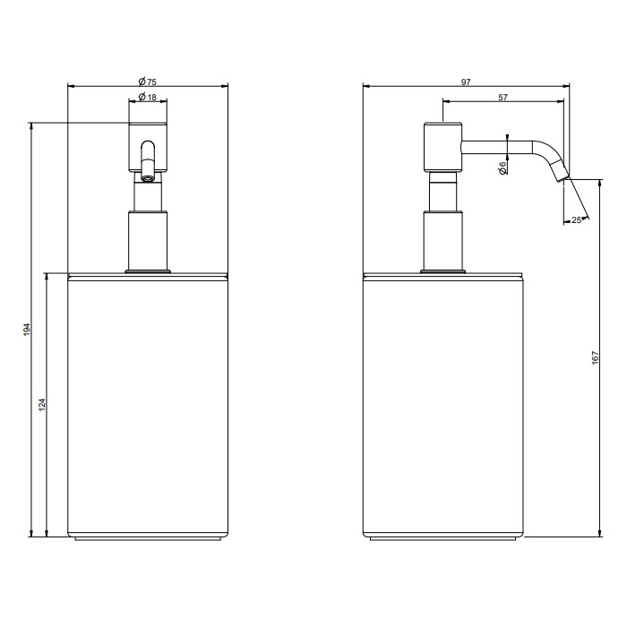 Дозатор для жидкого мыла, настольный, Gessi Rilievo, черный/хром арт. 59538#031