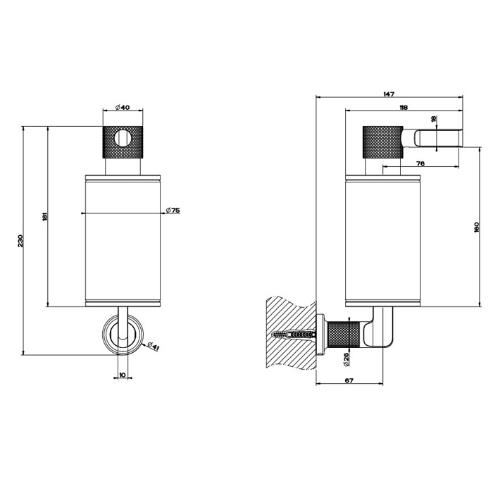 Дозатор для жидкого мыла настенный, Gessi Inciso, белый/finox арт. 58513#149