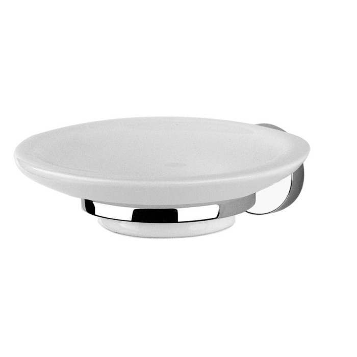 Мыльница, Giulini Moderna, хром, белый арт. RG0803