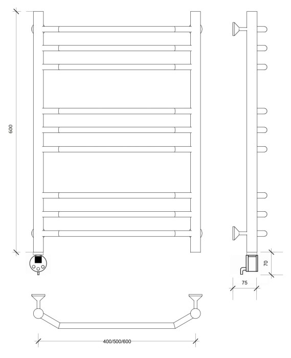 Полотенцесушитель электрический 60x40 Агата 3 Secado арт. 4673739231838