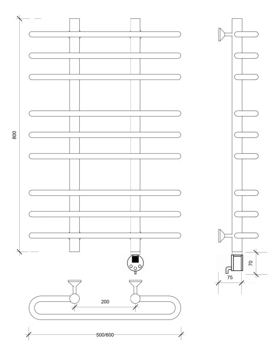 Полотенцесушитель электрический 80x20x50 Венеция 3 Secado арт. 4673739233931