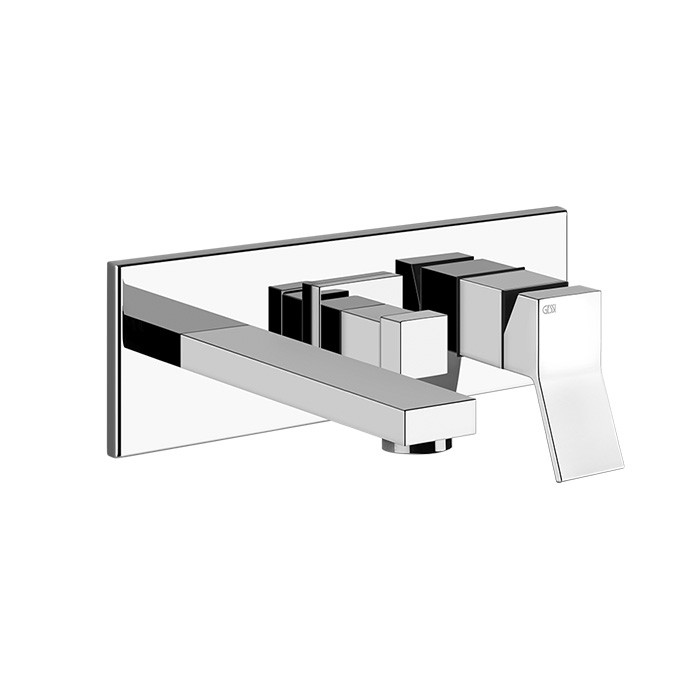 Встраиваемый смеситель с изливом и переключателем PULL, Gessi Rettangolo, хром арт. 53138#031