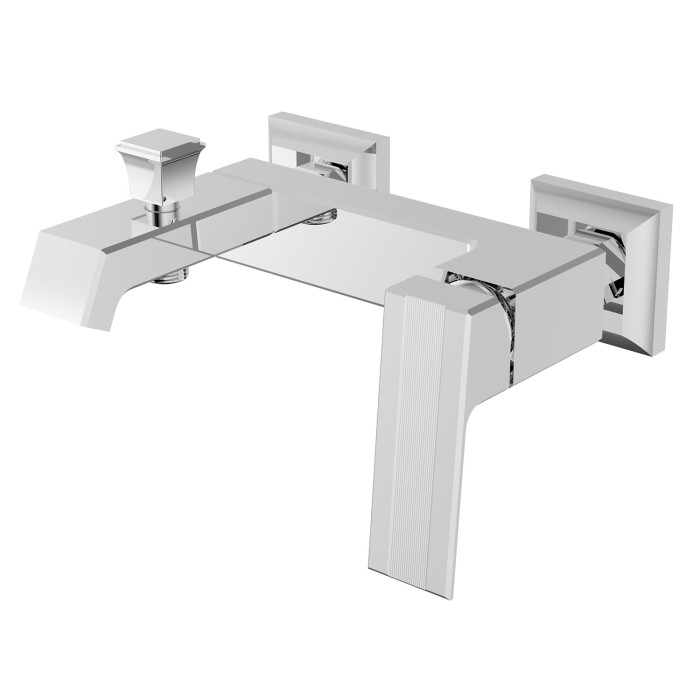 Смеситель для ванны и душа с ручным душем, керамический картридж, хром, Azario EXQUISITE арт. AZ-VSN238340C