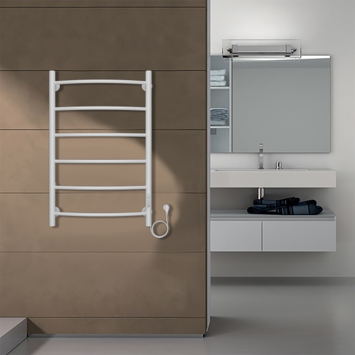 Полотенцесушитель электрический 500/800 6 секций, диммер справа, белый, Verona Azario - AZ04858W