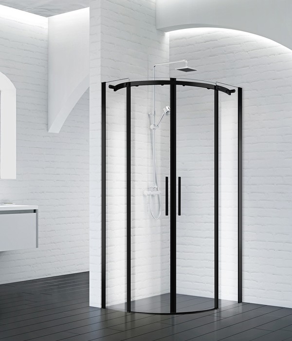 Душевой уголок 90x195 BelBagno, матовый черный, Acqua арт. ACQUA-R-2-90-C-NERO