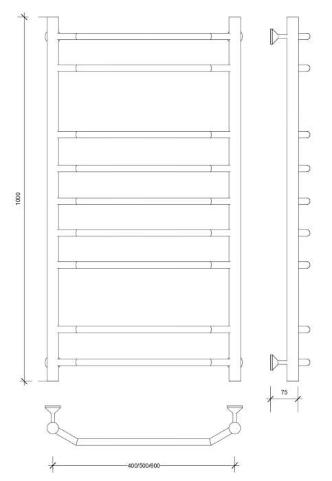 Полотенцесушитель водяной 100x50 Агата 2 (хром) Secado арт. 4603759402345