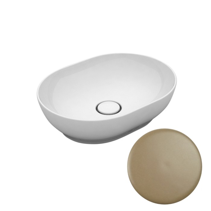 Накладная раковина Trend, 50x38xh14 см, Olympia ceramica Trend, матовый бежевый арт. TRE42SO50007