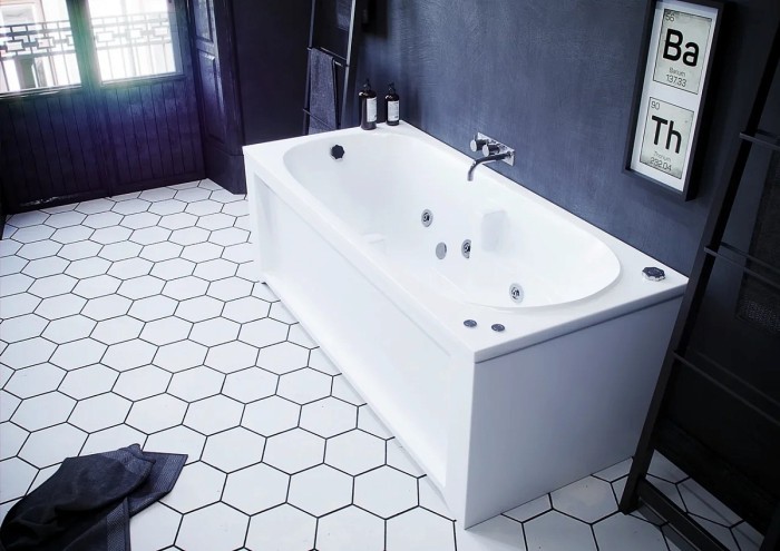 Ванна с фронтальным экраном (слив слева, вклеенный каркас) Aquatek Лея арт. LEY170-0000015