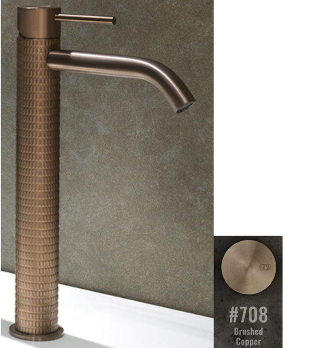Смеситель для раковины Gessi 316 цвет brushed copper pvd арт. 54203#708