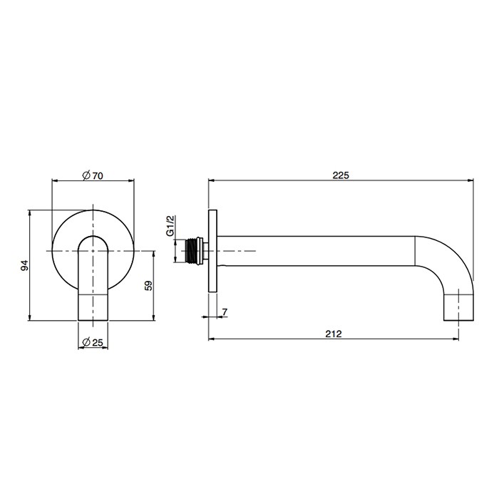 Fima Carlo Frattini Излив для ванны 20.7см., настенный, Wellness, F2929CS цвет: хром
