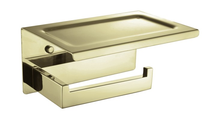Держатель для туалетной бумаги с полкой gold, Boheme New venturo - 10311-G