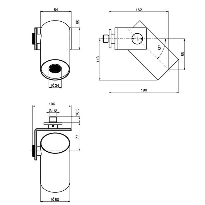 Fima Carlo Frattini Верхний душ 8см., настенный, Soffioni, F5920CR цвет: хром