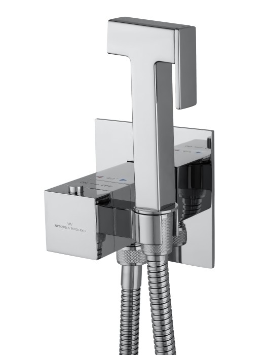 Смеситель с гигиеническим душем и термостатом встраиваемый, Wonzon & Woghand, WW-88829910-CR цвет: хром