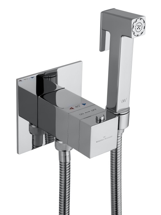 Смеситель с гигиеническим душем и термостатом встраиваемый, Wonzon & Woghand, WW-88829910-CR цвет: хром