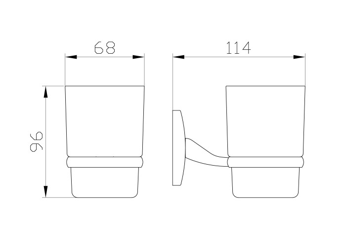 Стакан для зубных щеток с держателем, Wonzon & Woghand Porto, WW-1101 цвет: хром