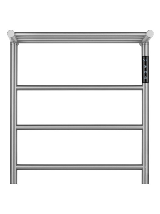 Полотенцесушитель электрический с полкой, Wonzon & Woghand Bonn, WW-AL402-BR цвет: никель