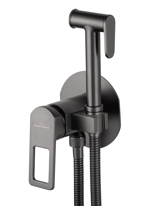 Смеситель с гигиеническим душем встраиваемый, Wonzon & Woghand Frame, WW-88829010-BGM цвет: графит