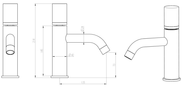 Смеситель для раковины, белый, Stick Boheme 121-WCR.2