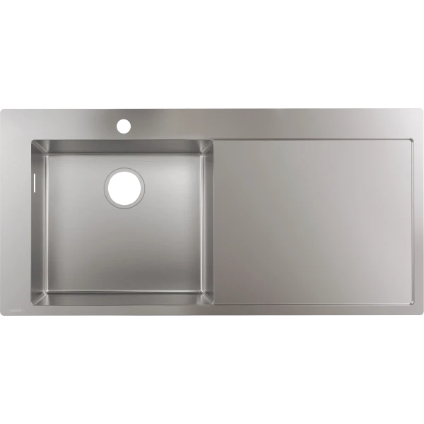Раковина для кухни, врезная с правым крылом, Hansgrohe S71, нержавеющая сталь арт. 43331800