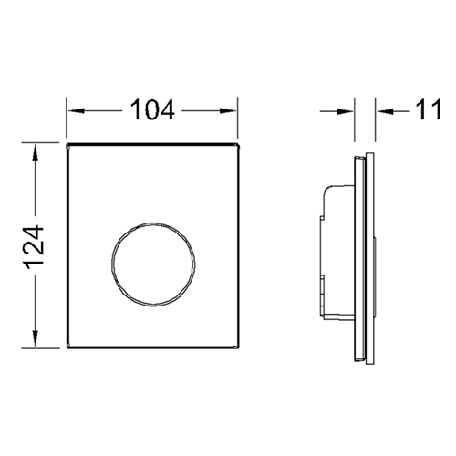 Панель смыва, стекло черное, хром матовый, loop urinal TECE арт. 9242655
