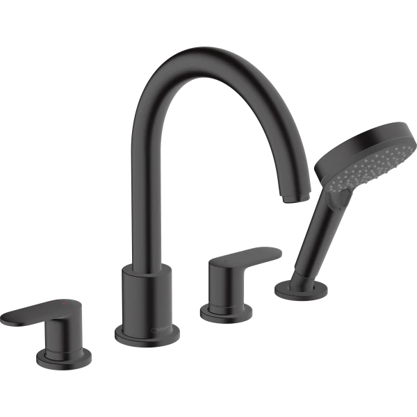 Смеситель для ванны на 4 отверстия, Hansgrohe Vernis Blend, черный арт. 71456670
