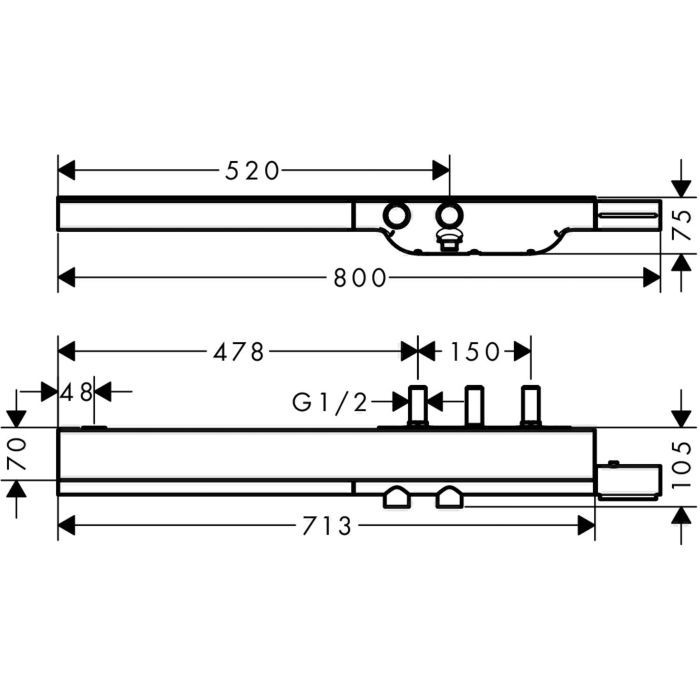 Термостат для душа ShowerSolutions Axor, полированный черный хром арт. 45440330