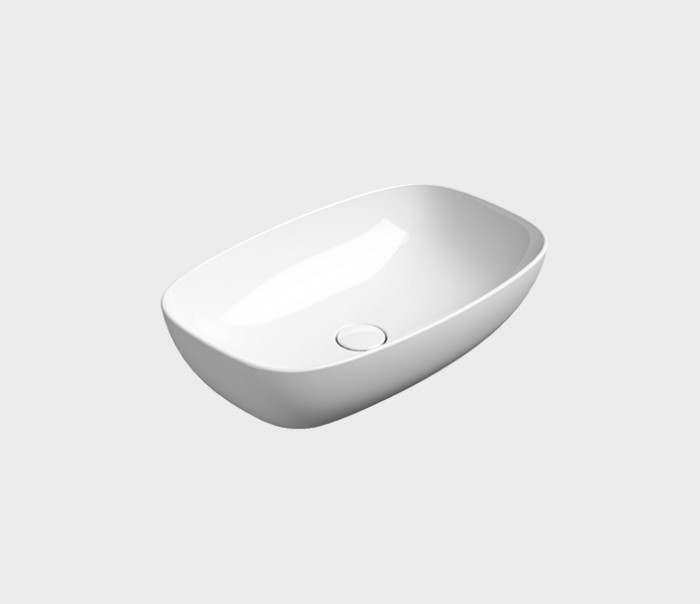 Раковина накладная GSI Nubes 60х38х16 см, санфаянс, цвет белый арт. 978311