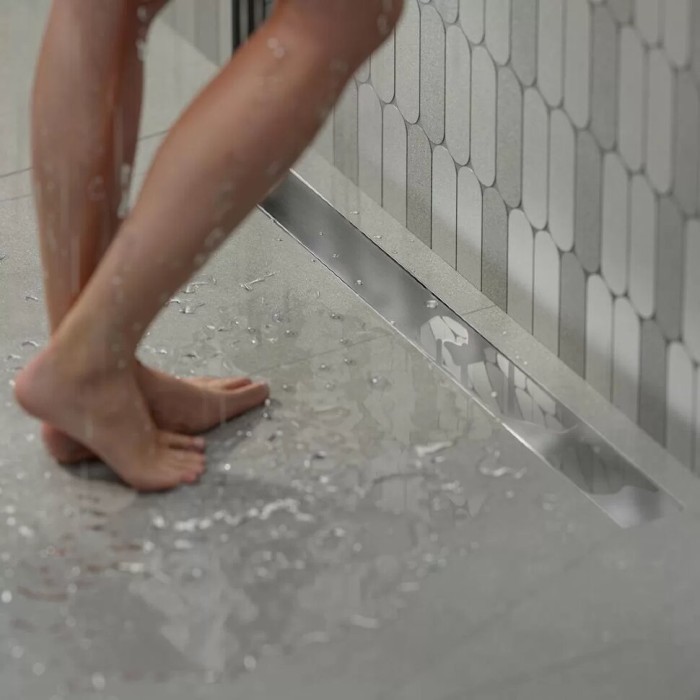 Душевой лоток double из нержавеющей стали, 75 см, Kerama Marazzi, хром - APZ13-DOUBLE9-750KM