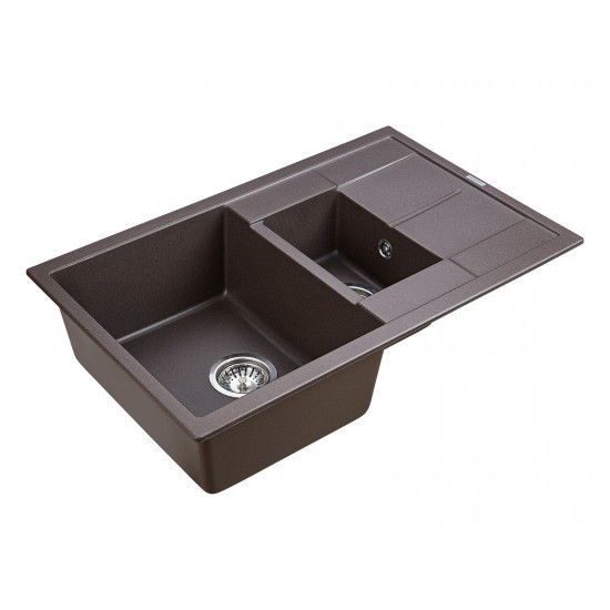 Мойка для кухни гранит 775х495 Paulmark FLUGEN 60/1,5, черный - PM237850-BL