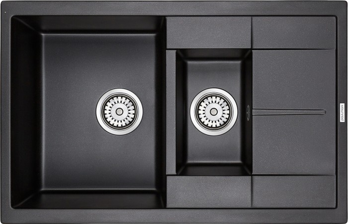 Мойка для кухни гранит 775х495 Paulmark FLUGEN 60/1,5, черный - PM237850-BL