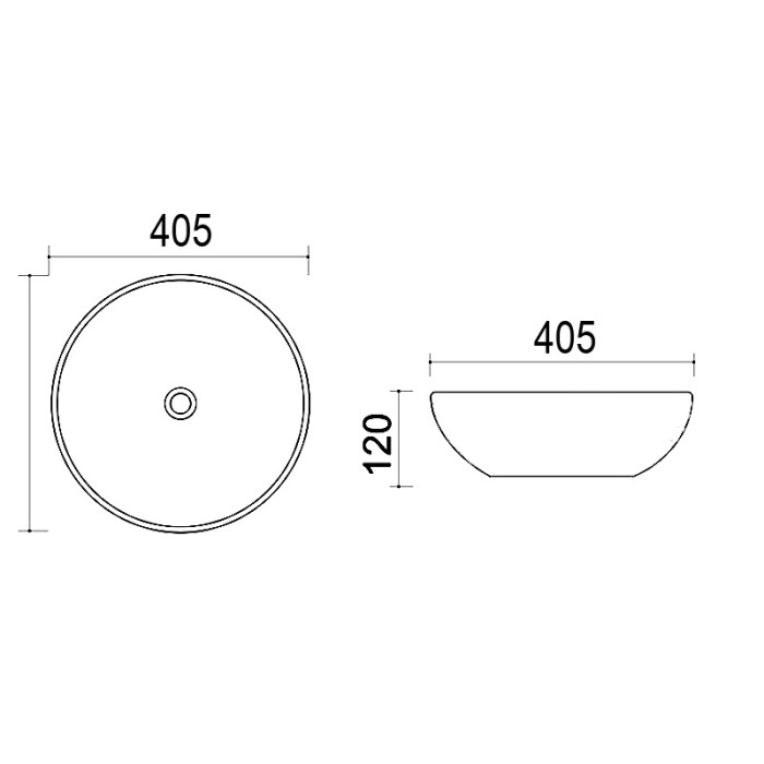 Раковина 40,5х12, накладная, белая, Azario - AZ415