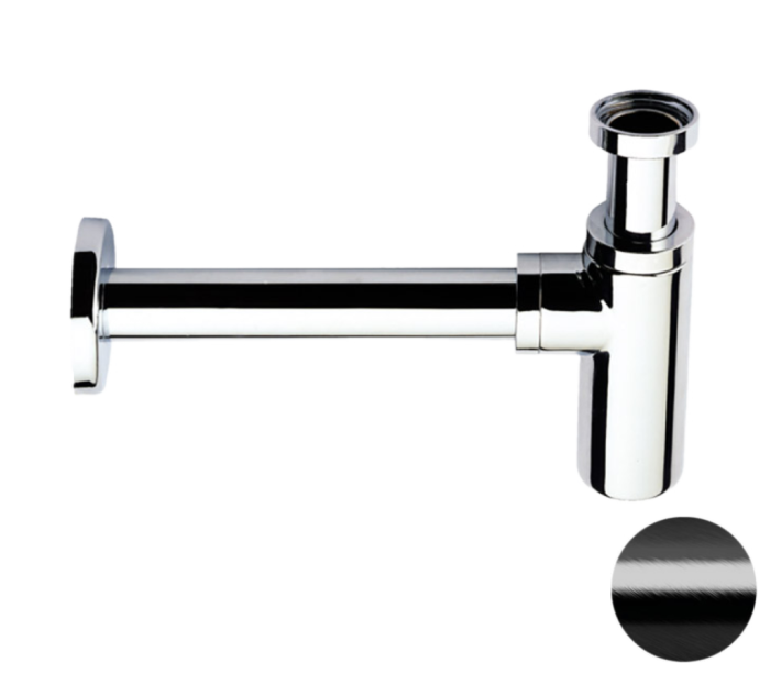 Сифон 1”1/4 черный глянцевый, Remer, 958LCFP