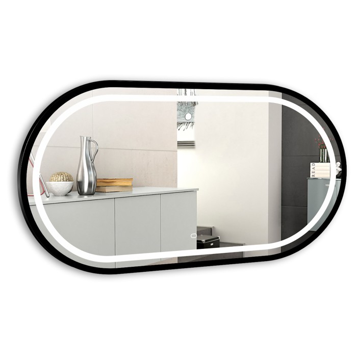 Зеркало 500х1000 c подсветкой и диммером, сенсор выкл, рама пластик, Azario Виола-лофт - LED-00002430