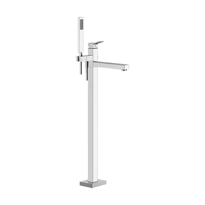 Напольный смеситель для ванны с ручным душем, Gessi Rettangolo, хром арт. 53129#031