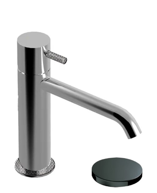 Смеситель для раковины однорычажный, без донного клапан, Giulini My future deluxe, черный глянцевый хром арт. 5905/SCDCRN