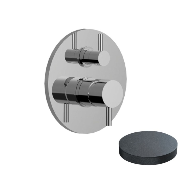 Внешняя часть смесителя для душа, встраиваемый, с дивертером-рычагом на 3 вывода воды, Giulini My future, графит арт. 5964-3EPGF