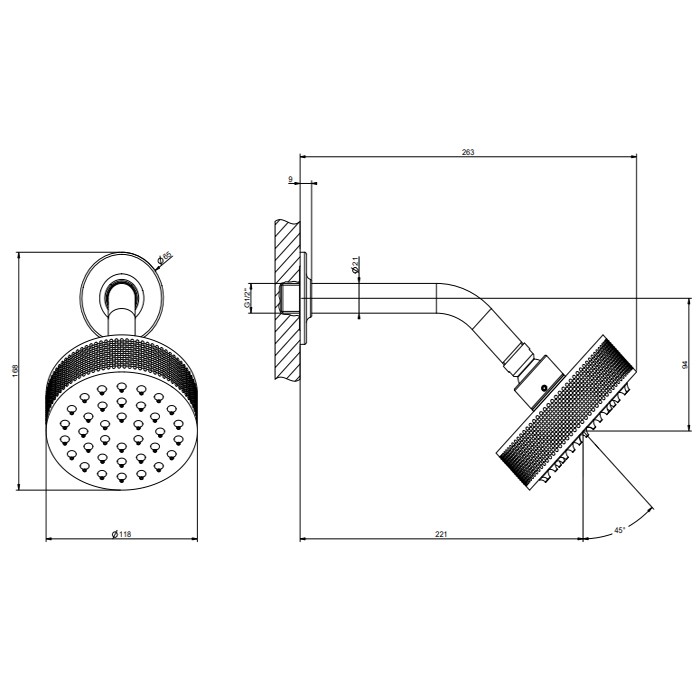 Верхний душ 11.8см, с защитой от налёта, Gessi Inciso, золото арт. 58189#246